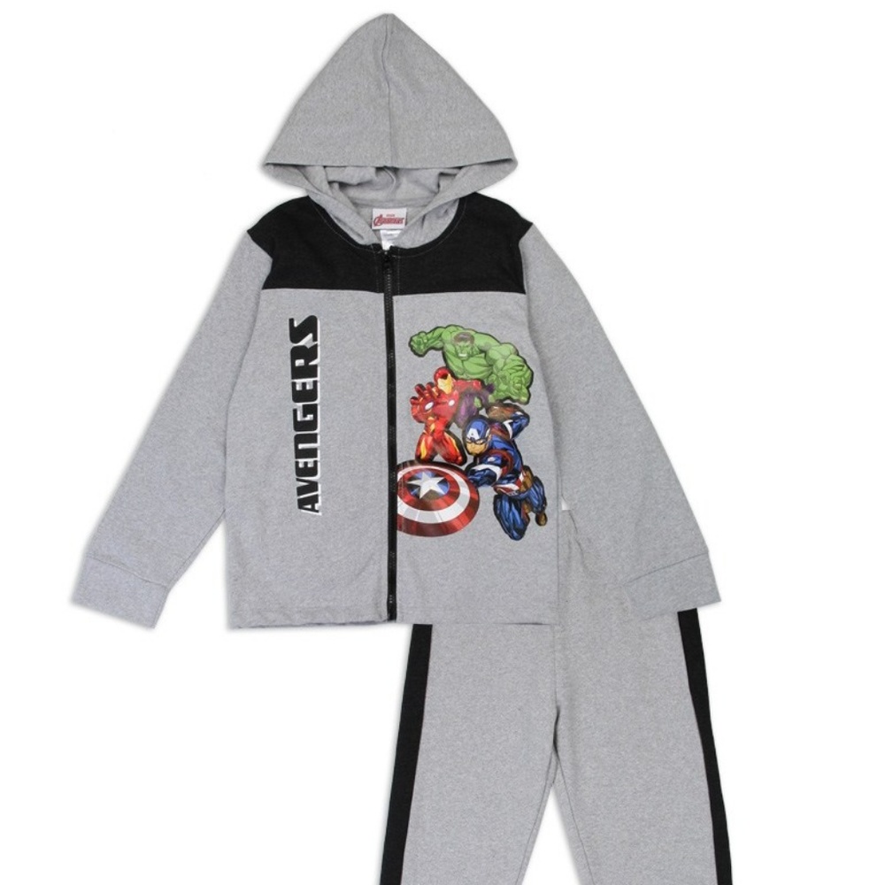 Boys avengers 4-7 2-piece zip-up fleece set